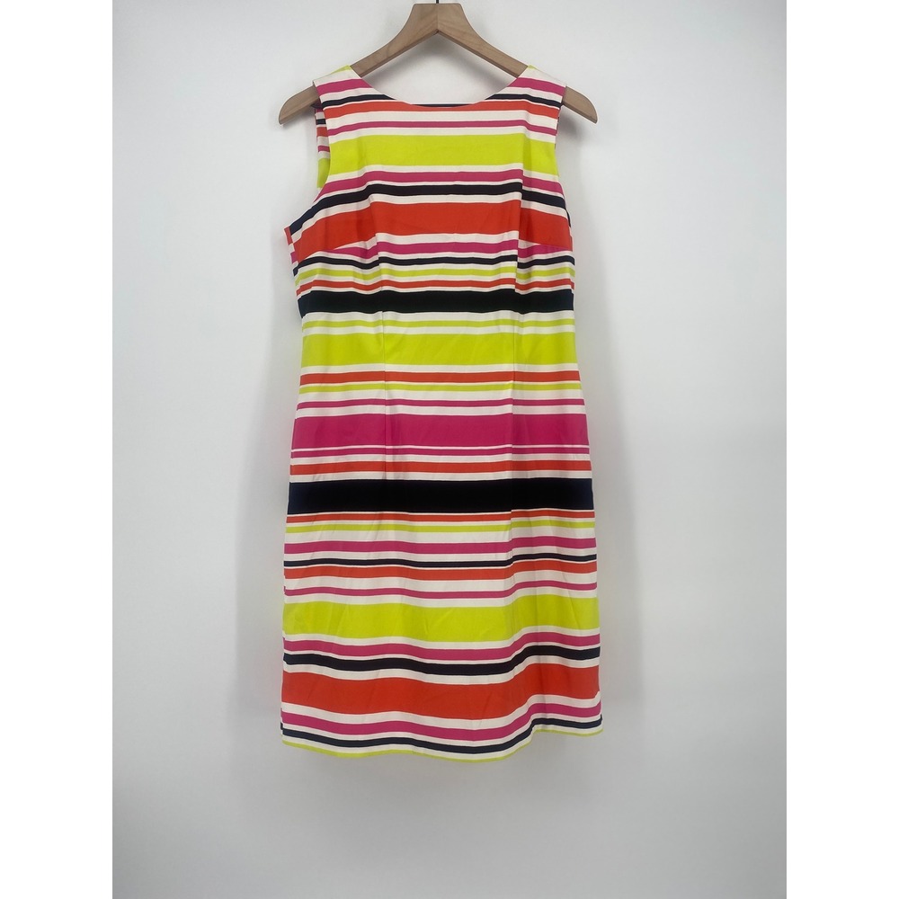 AGB Dress 12 Multi Color Striped Sleeveless Sheath Pre-owned
